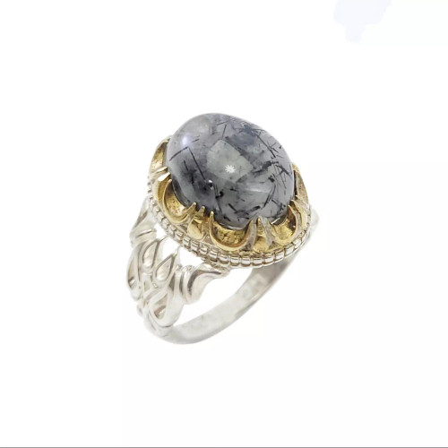 انگشتر نقره مردانه روتایل مویی کد 66004