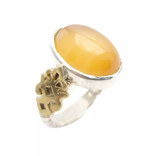 انگشتر نقره مردانه جید پرتقالی کد 60592