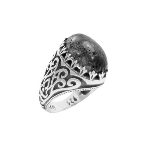 انگشتر نقره مردانه روتایل مویی کد 99666