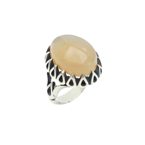 انگشتر نقره مردانه عقیق عسلی کد 54679