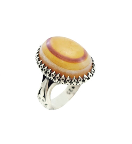 انگشتر نقره مردانه عقیق سه پوست کد 64190